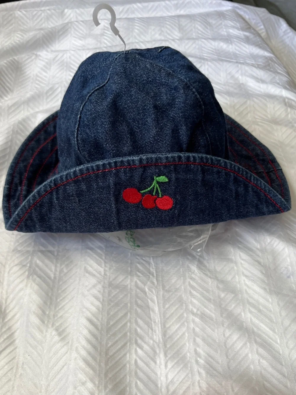 Gymboree Cherries Denim Bucket Sun Hat 3-6 Months VTG